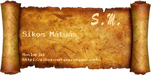 Sikos Mátyás névjegykártya